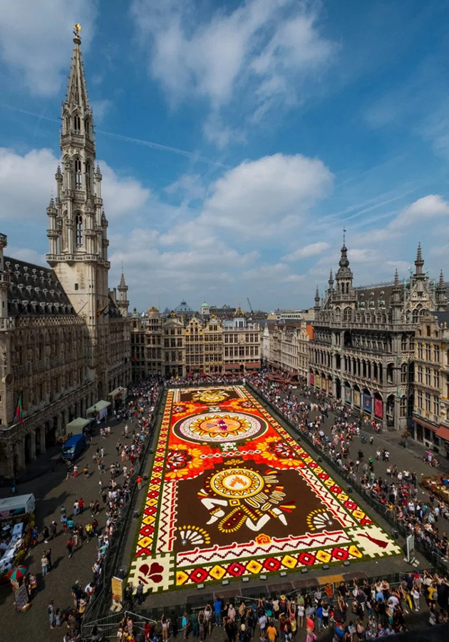Миллион разноцветных бегоний: как создается брюссельский цветочный ковер, показали на видео