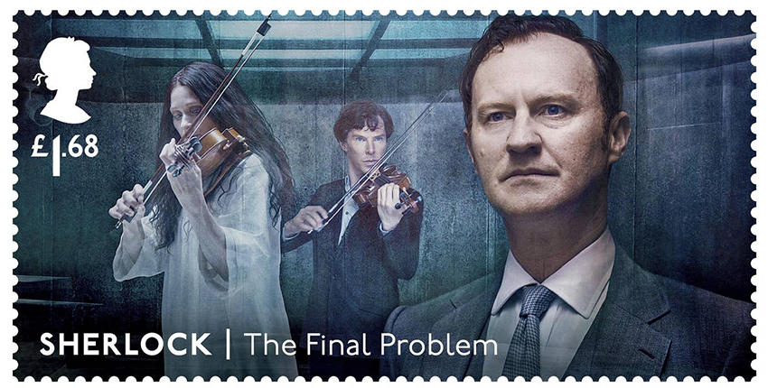 Почтовые марки с персонажами сериала «Шерлок»: Майкрофт Холмс (Марк Гэтисс)