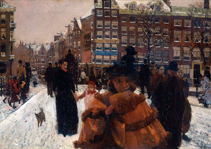 «Мост песен у Дворцовой площади в Амстердаме», Георг Хендрик Брайтнер, 1898