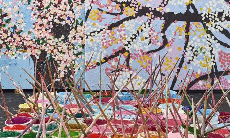 Cherry Blossoms: первая музейная выставка Дэмиена Херста в Париже
