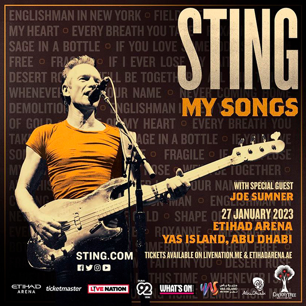 Стинг приедет на «Этихад Арену» 27 января 2023-го в рамках получившего признание критиков тура My Songs.