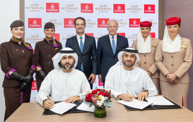 Подписание Меморандума о сотрудничестве Emirates Airline и Etihad Airways