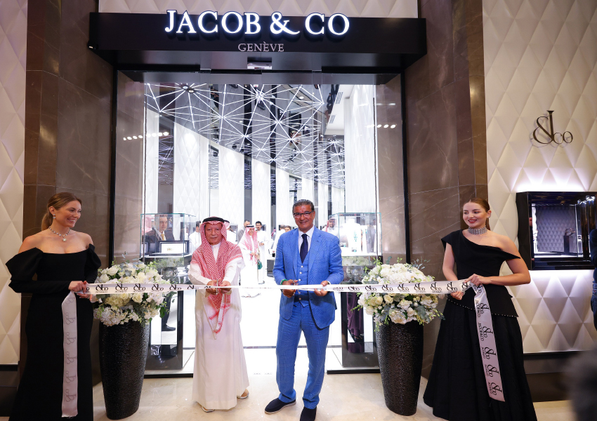Нур Бейдун и Джейкоб Арабо на открытии бутика Jacob & Co